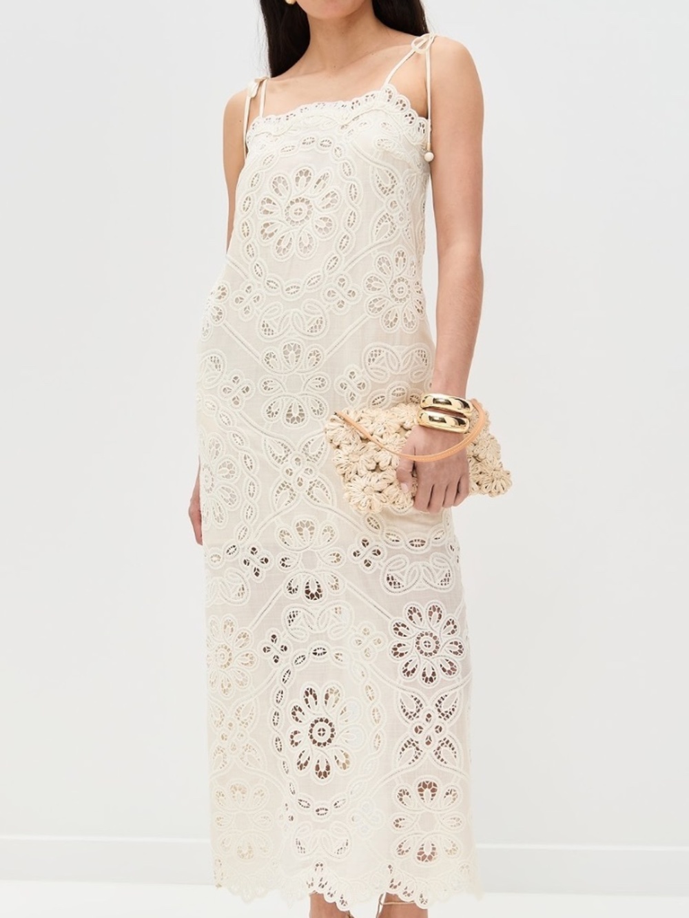 NWT ZIMMERMANN Rhiannon Embroidered Dress in Ivory Size AU 0/US 4